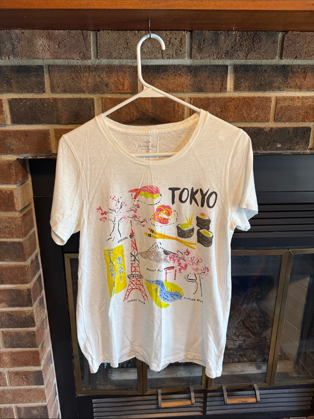 J. Crew White Tokyo Graphic Short Sleeve Tee